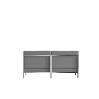 Gray Leather Lounge Set, 2 PC