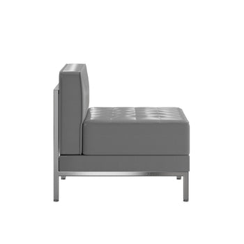 Gray Leather Middle Chair