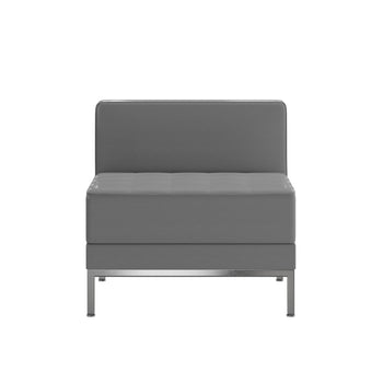 Gray Leather Middle Chair