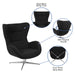 Black Fabric Swivel Chair