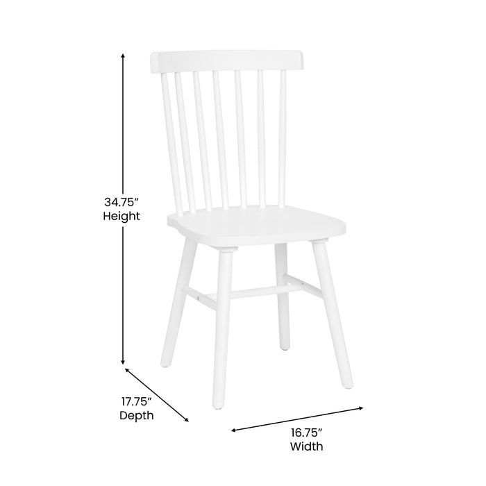 2PK White Spindle Back Chair