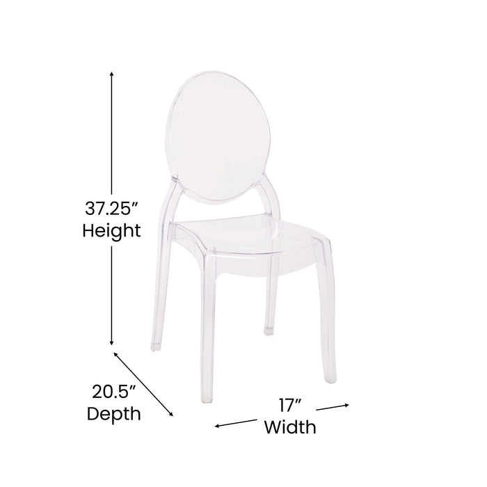 4PK Crystal Wide Ghost Chairs