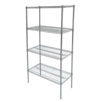 CAC China ACWS-2436S Chrome Plated Wire Shelving Set 36-inches x 24-inches x 72-inches