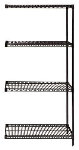 Quantum Storage Solutions AD63-1272BK Epoxy Coated, Black Wire Shelving Add-On Kit 