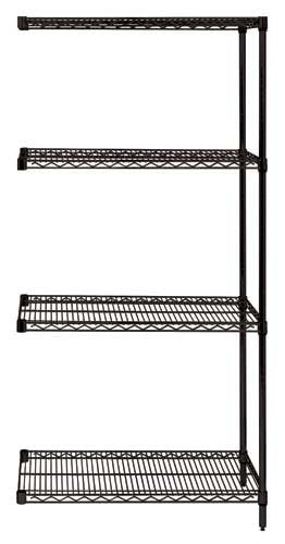 Quantum Storage Solutions AD86-2124BK Epoxy Coated, Black Wire Shelving Add-On Kit 