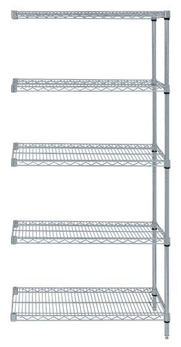 Quantum Storage Solutions AD74-1436GY-5 Epoxy coated, Gray Wire Shelving Add-On Kit 