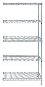 Quantum Storage Solutions AD54-2160GY-5 Epoxy coated, Gray Wire Shelving Add-On Kit 