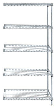 Quantum Storage Solutions AD63-2124GY-5 Epoxy coated, Gray Wire Shelving Add-On Kit 