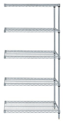 Quantum Storage Solutions AD54-1242GY-5 Epoxy coated, Gray Wire Shelving Add-On Kit 