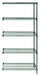 Quantum Storage Solutions AD54-1430P-5 Epoxy Coated, Green Wire Shelving Add-On Kit 