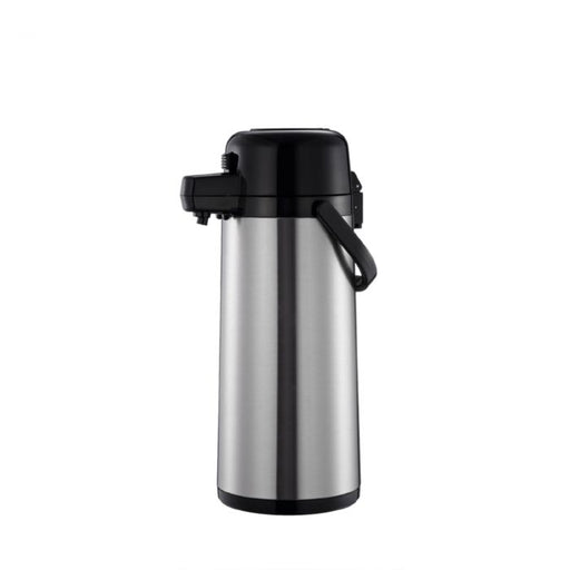 Thunder Group ASPG325 2.5 Liter/84 oz Airpot, Stainless Steel Body, Glass Lined, Push Button