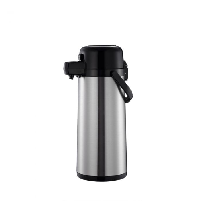 Thunder Group ASPS325 2.5 Liter/84 oz Airpot, Stainless Steel Body, Stainless Steel Lined, Push Button