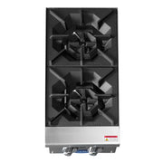 Atosa USA ATHP-12-2 Heavy Duty Stainless Steel 12-Inch Two Burner Hotplate - Natural Gas