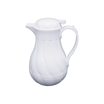 CAC China BVSR-20W Insulated Beverage Server Swirl White 20oz