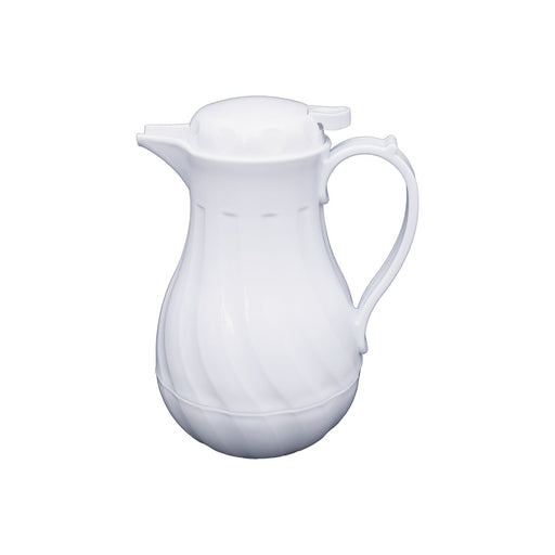 CAC China BVSR-64W Insulated Beverage Server Swirl White 64oz