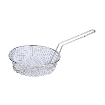 CAC China CBKR-10C 10-inches Diamater Nickel-Plated Metal Round Culinary Basket Coarse Mesh