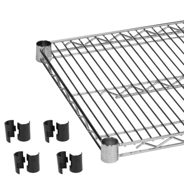Thunder Group CMSV1430 Chrome Plated Wire Shelves 14" X 30" With 4 Set Plastic Clip