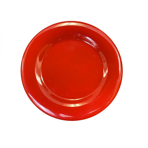 Thunder Group CR010PR 10 1/2" Wide Rim Plate, Pure Red - Dozen