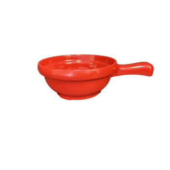 Thunder Group CR305PR 10 oz, 4 1/4" X 6 3/4" X 2", Soup Bowl with Handle, Pure Red - Dozen