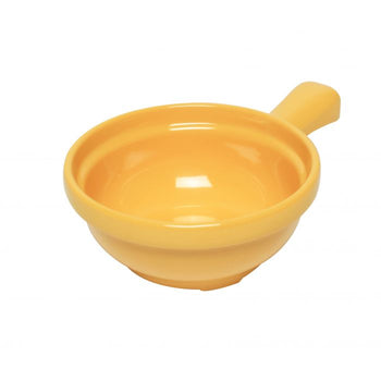 Thunder Group CR305YW 10 oz, 4 1/4" X 6 3/4" X 2", Soup Bowl with Handle, Yellow - Dozen