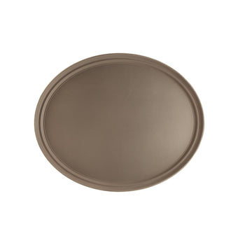 CAC China FGTO-2722BN Oval Non-Slip Fiberglass Tray 27 x 22-inches