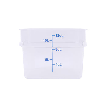 CAC China FS1P-SQ12C 12QT Food Storage Container, Clear