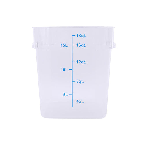 CAC China FS1P-SQ18C 18QT Food Storage Container, Clear