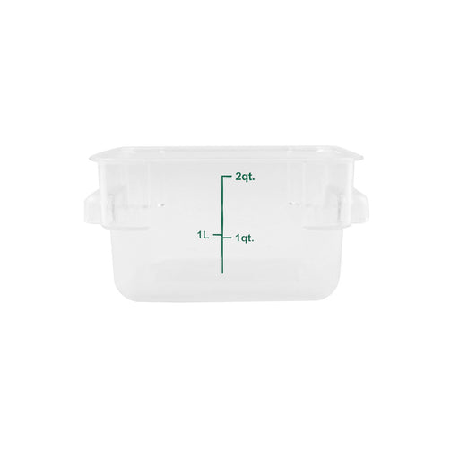 CAC China FS1P-SQ2C 2QT Food Storage Container, Clear