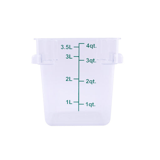 CAC China FS1P-SQ4C 4QT Food Storage Container, Clear