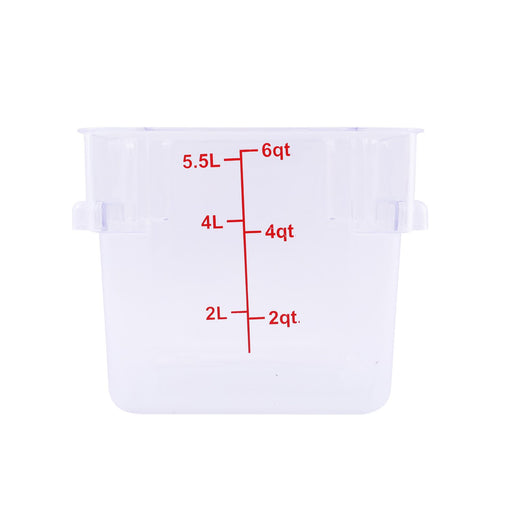 CAC China FS1P-SQ6C 6QT Food Storage Container, Clear