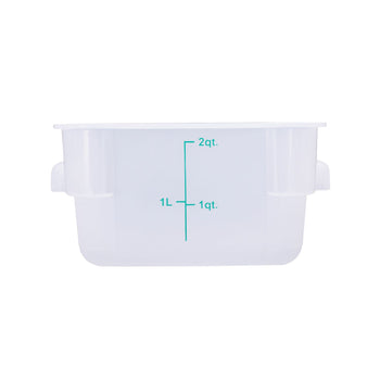 CAC China FS2P-SQ2T 2QT Food Storage Container, Translucent