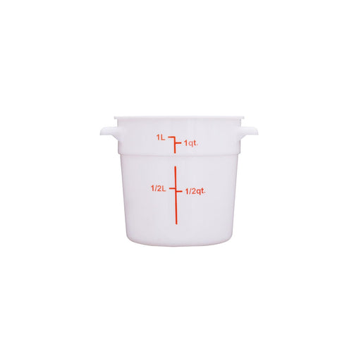 CAC China FS3P-1W 1QT Food Storage Container, White