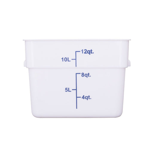CAC China FS3P-SQ12W 12QT Food Storage Container, White
