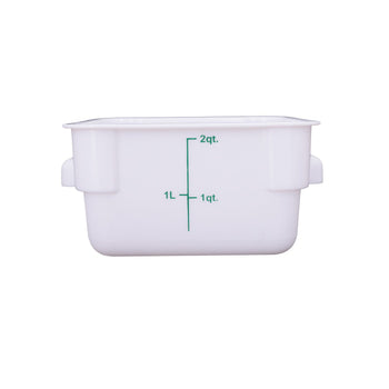 CAC China FS3P-SQ2W 2QT Food Storage Container, White