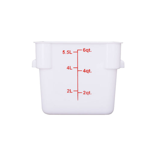 CAC China FS3P-SQ6W 6QT Food Storage Container, White