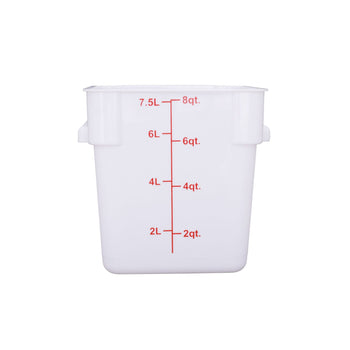 CAC China FS3P-SQ8W 8QT Food Storage Container, White