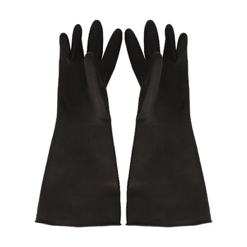 CAC China GLLX-2KL Black Reusable Latex Glove Large