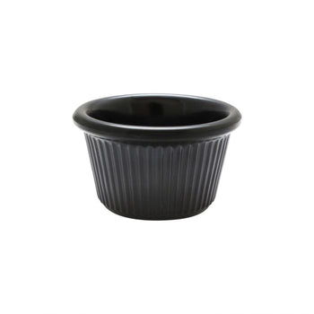 Thunder Group ML507BL1 1 1/2 oz, 2 1/2" Fluted Ramekin, Black - Dozen