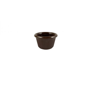 Thunder Group ML507C1 1 1/2 oz, 2 1/2" Fluted Ramekin, Chocolate - Dozen