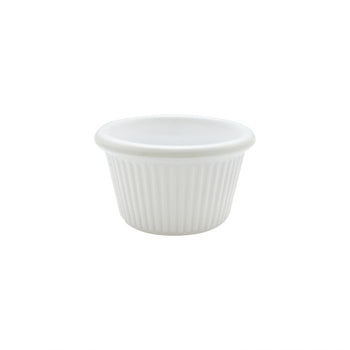 Thunder Group ML507W1R 1 1/2 oz, 2 1/2" Fluted Ramekin, White-Retail Pack - Pack Of 12