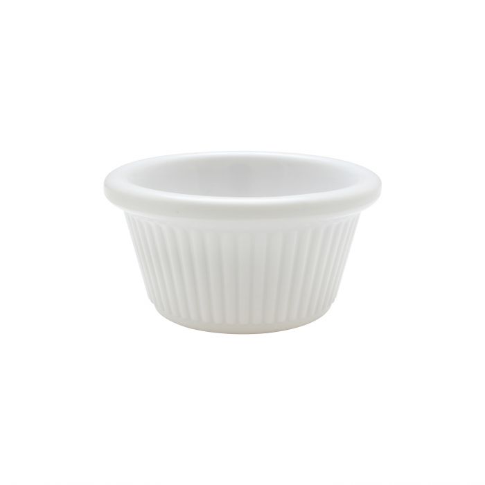 Thunder Group ML509W1R 2 oz, 2 7/8" Fluted Ramekin, White-Retail Pack - Pack Of 12