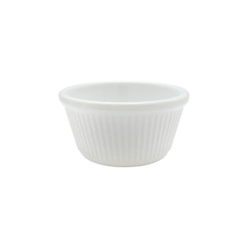 Thunder Group ML532W1R 4 oz, 3 3/8" Fluted Ramekin, White-Retail Pack - Pack Of 12