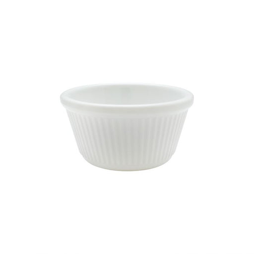 Thunder Group ML532W1R 4 oz, 3 3/8" Fluted Ramekin, White-Retail Pack - Pack Of 12