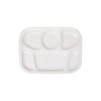 Thunder Group ML803W 13" X 9 1/2" Compartment Tray, White - Dozen