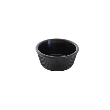 Thunder Group PL533BL1 3 1/2 oz, 3 3/8" Fluted Ramekin, Black, Plastic - Dozen