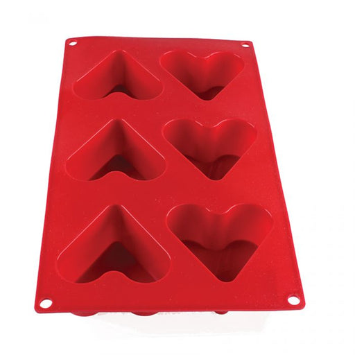 Thunder Group PLBM002S 4.4 oz Heart High Heat Silicone Baking Mold, 6 Cavities