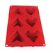 Thunder Group PLBM002S 4.4 oz Heart High Heat Silicone Baking Mold, 6 Cavities