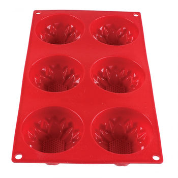 Thunder Group PLBM004S 3.89 oz Dahlia High Heat Silicone Baking Mold, 6 Cavities