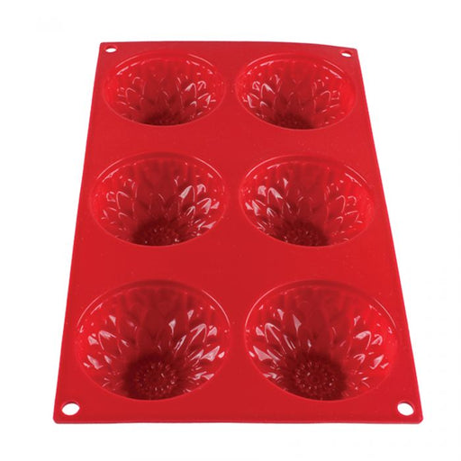 Thunder Group PLBM005S 3.89 oz Sunflower High Heat Silicone Baking Mold, 6 Cavities