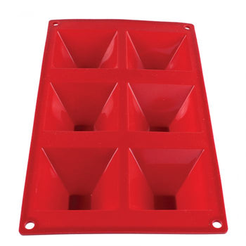 Thunder Group PLBM009S 3 oz, Pyramid High Heat Silicone Baking Mold, 6 Cavities